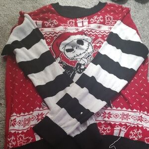 Jack Skellington Red and Black Striped Sweater